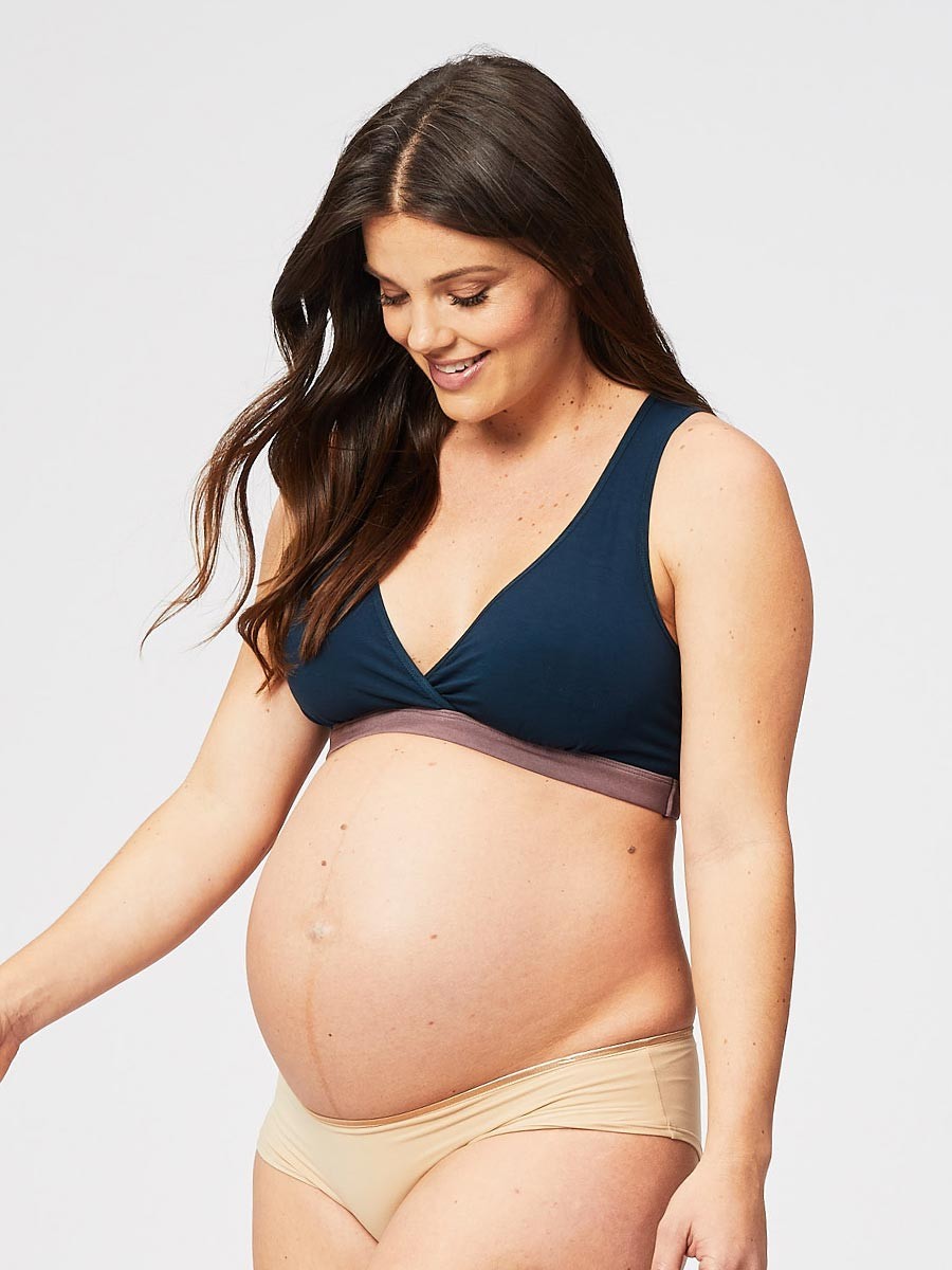 milk bamboo sleep bra - navy