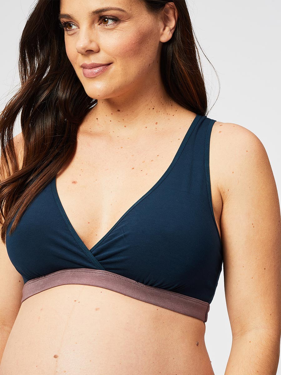 milk bamboo sleep bra - navy