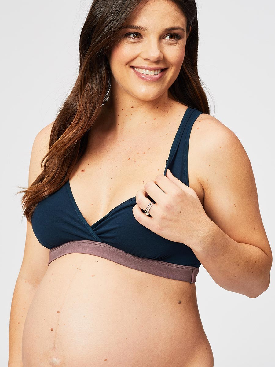 milk bamboo sleep bra - navy