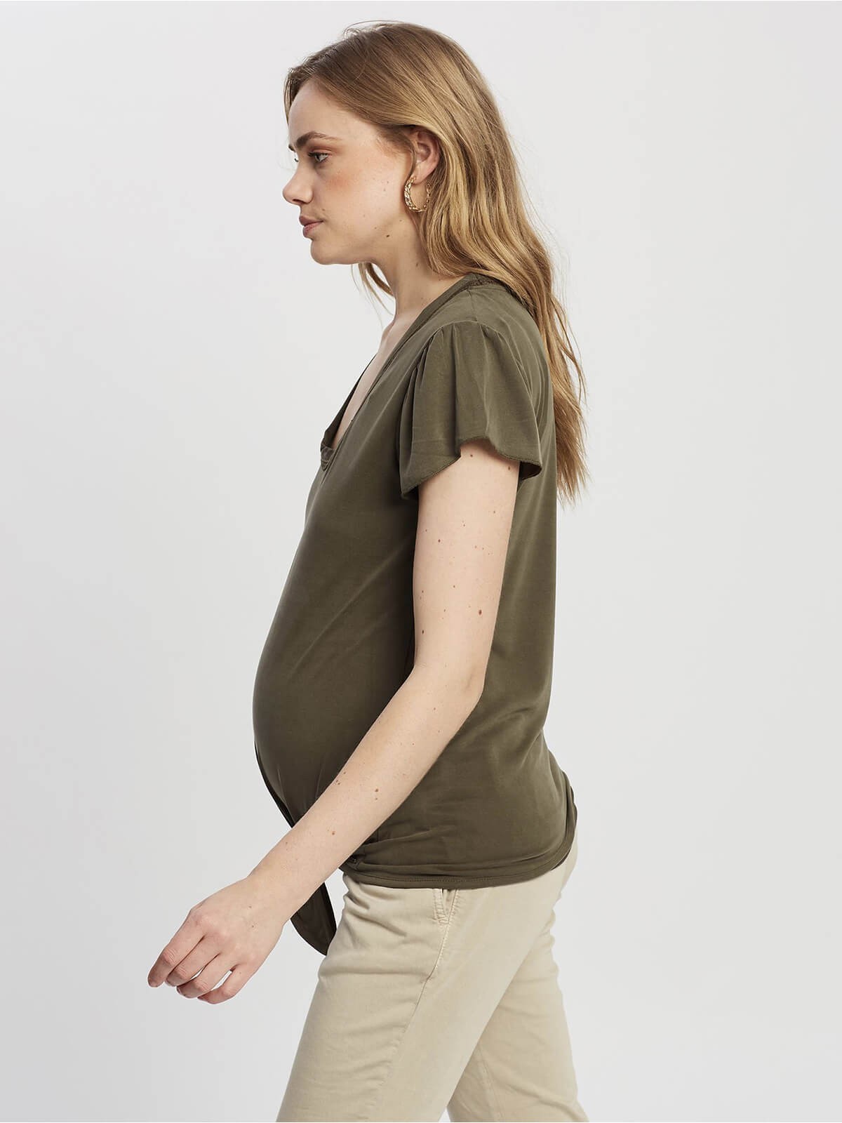 knotted maternity shirt - side