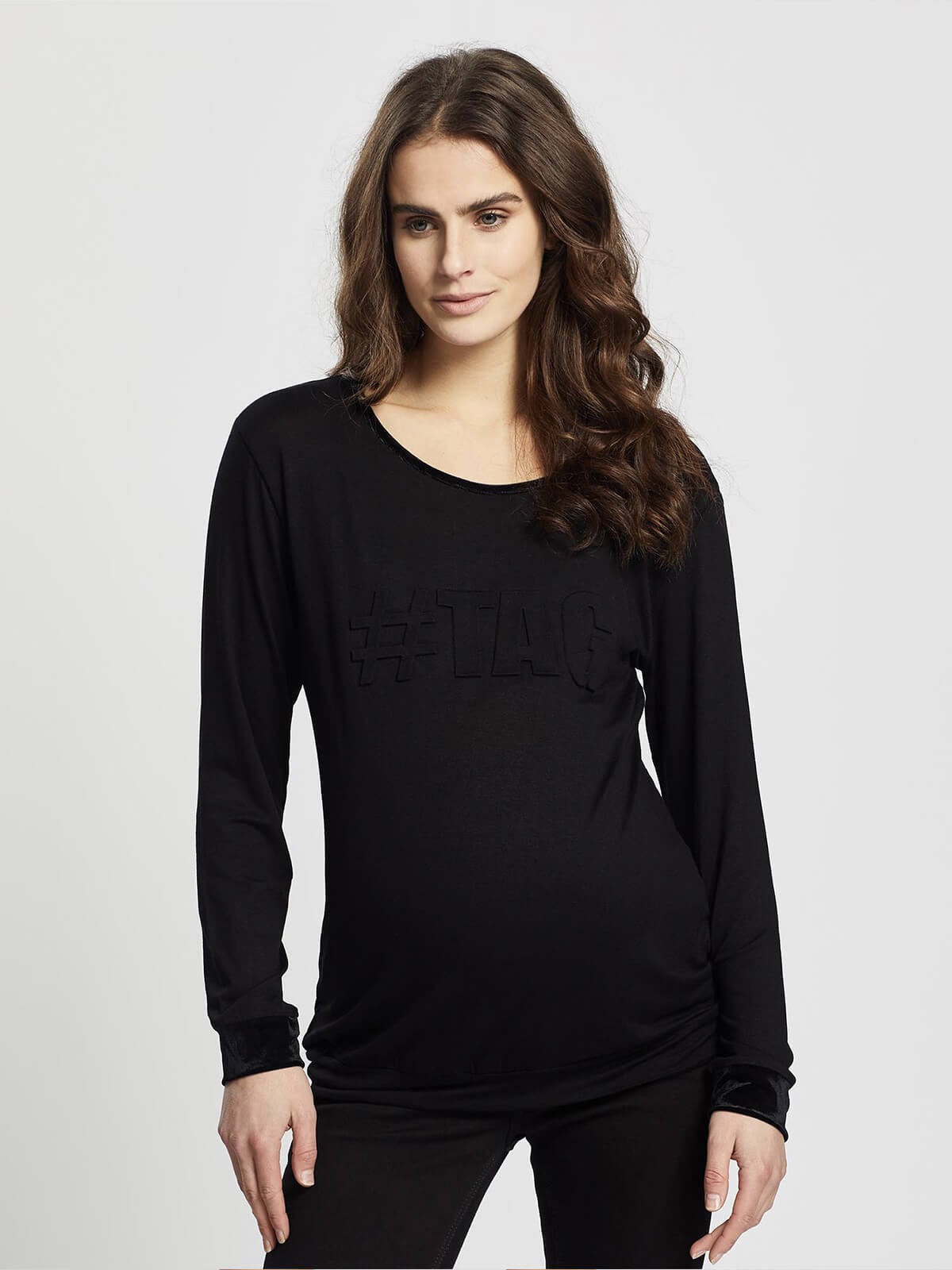 Cake Maternity Hashtag Long Sleeve Maternity Shirt