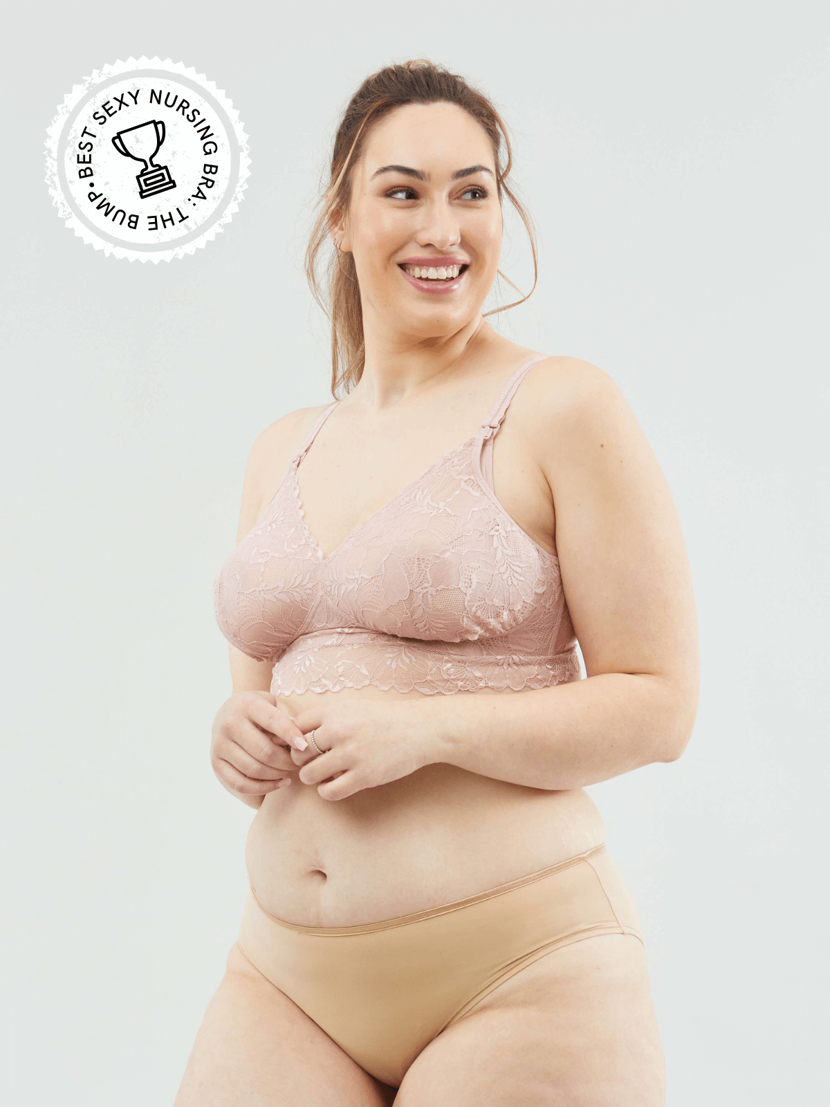 Chantilly Lace Maternity & Nursing Bralette - Blush