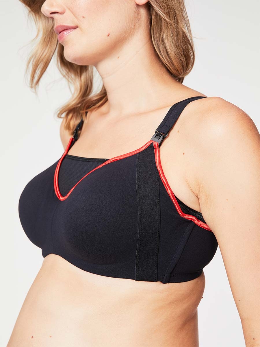 zest nursing sports bra - black