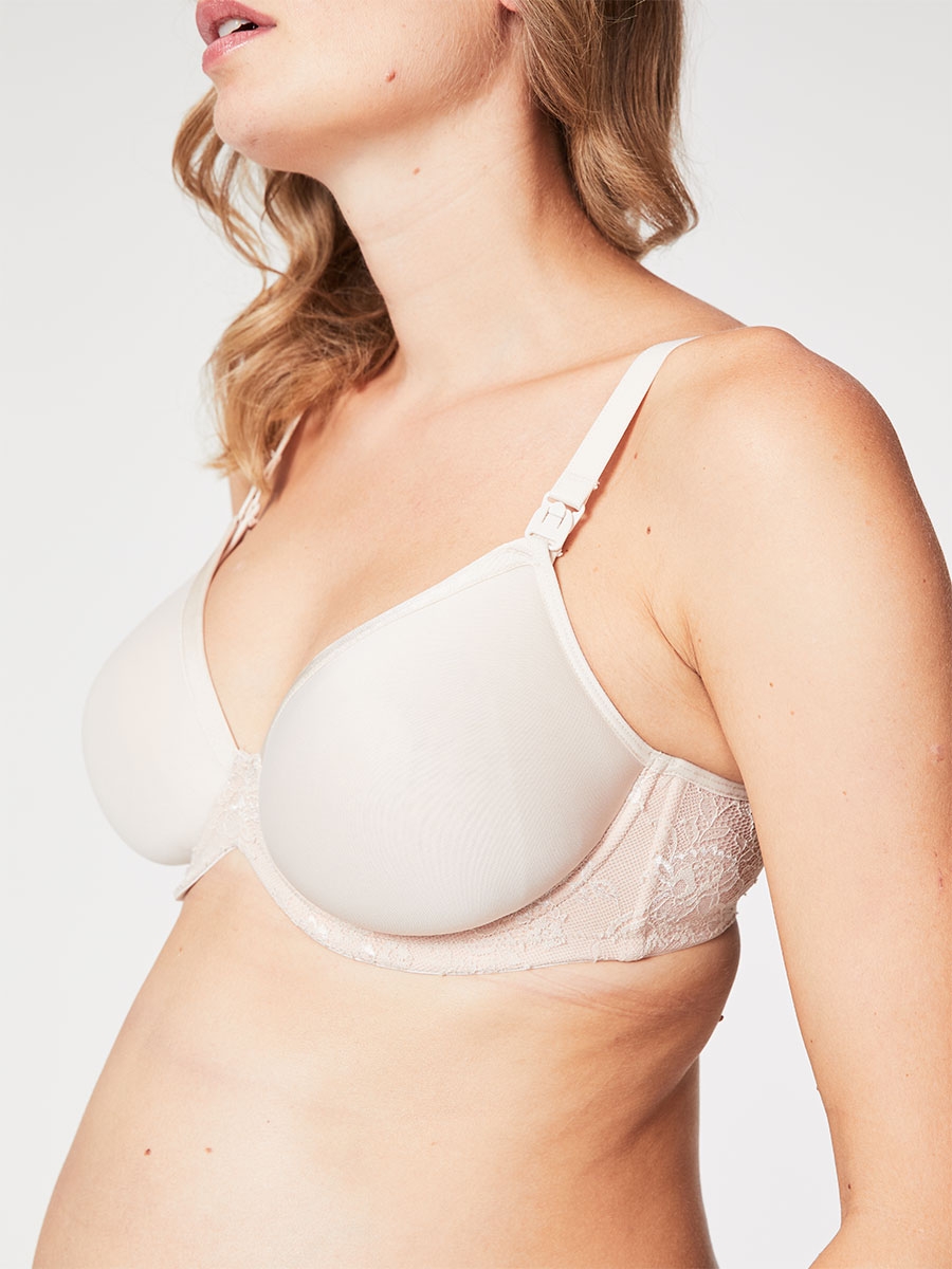 waffles nursing bra - beige