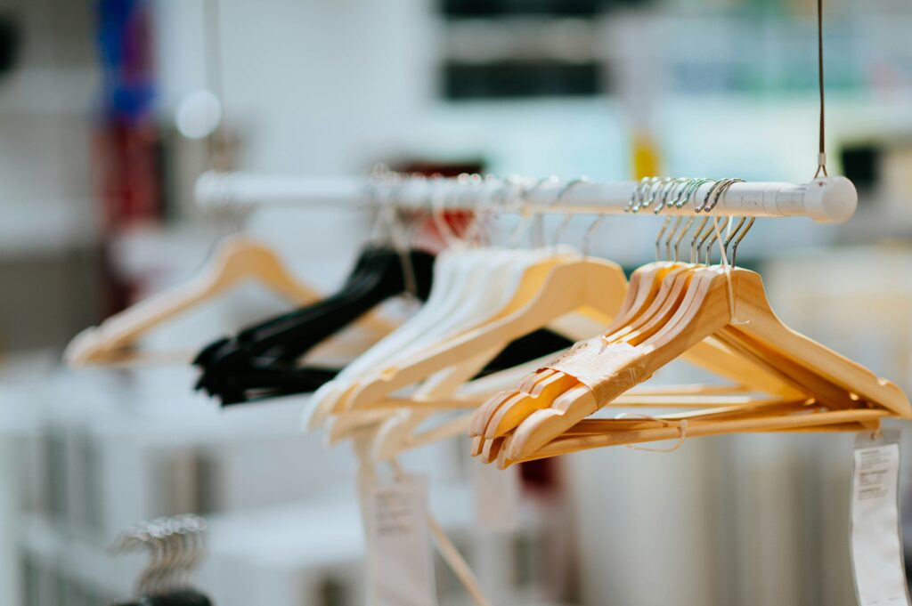 assorted color clothes hangers