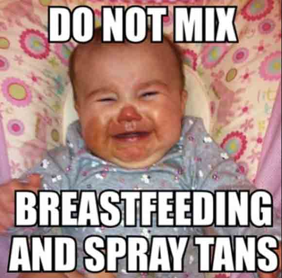 breastfeeding and spray tans