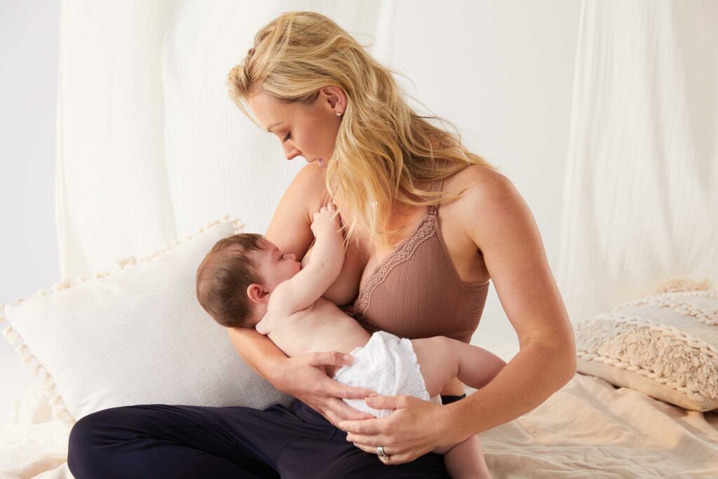 sitting up breastfeeding position