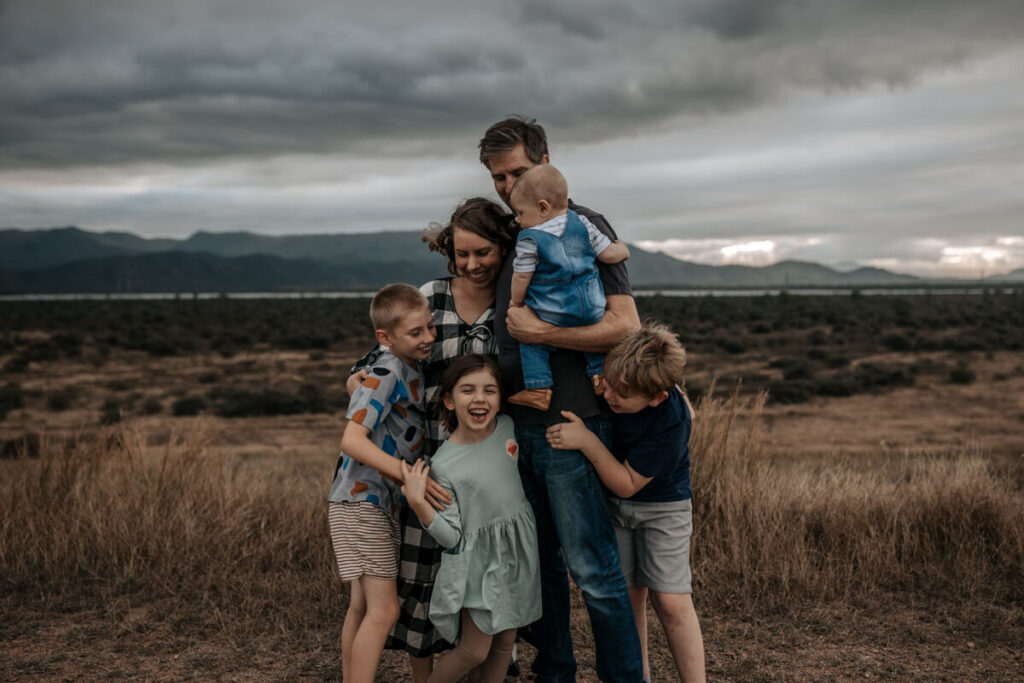 family in the field