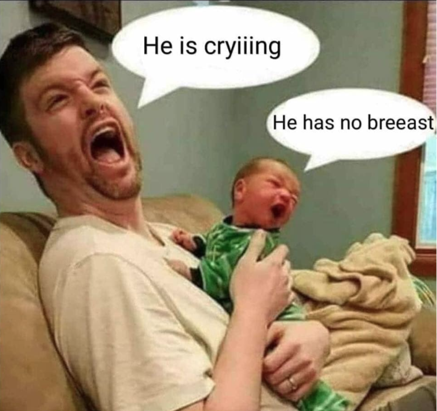 he has no breast