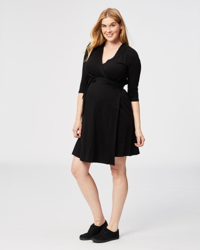 long sleeve maternity wrap dress