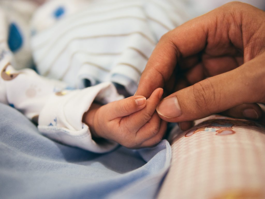 mother and baby hands