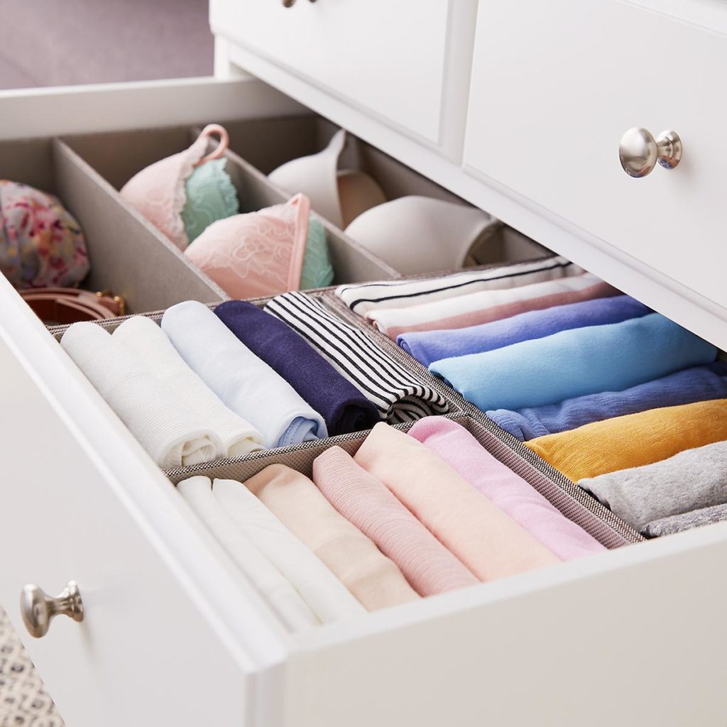 organized lingerie drawer