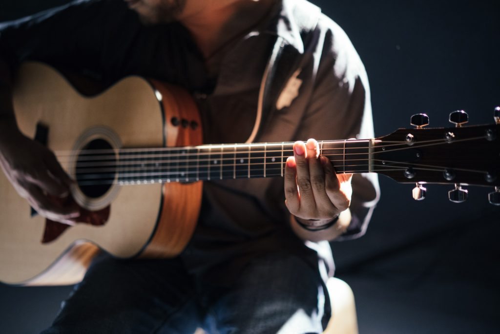 playing guitar