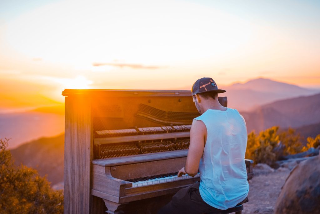 playing piano outdoor