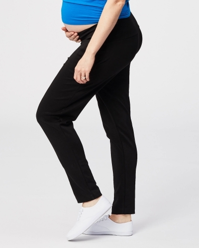 relaxed soft ponte pant - Black