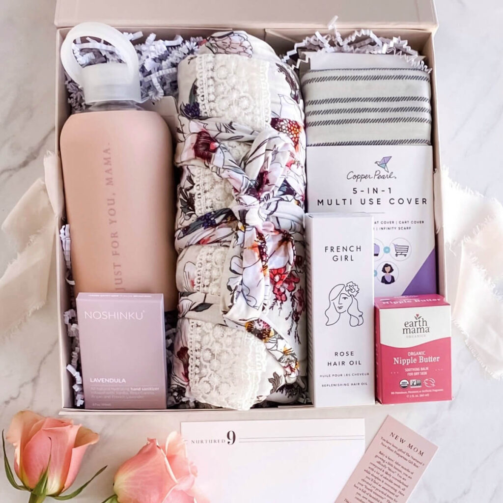replenish and restore new mom gift box - cream floral