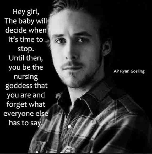 Ryan Gosling on Breastfeeding - Meme