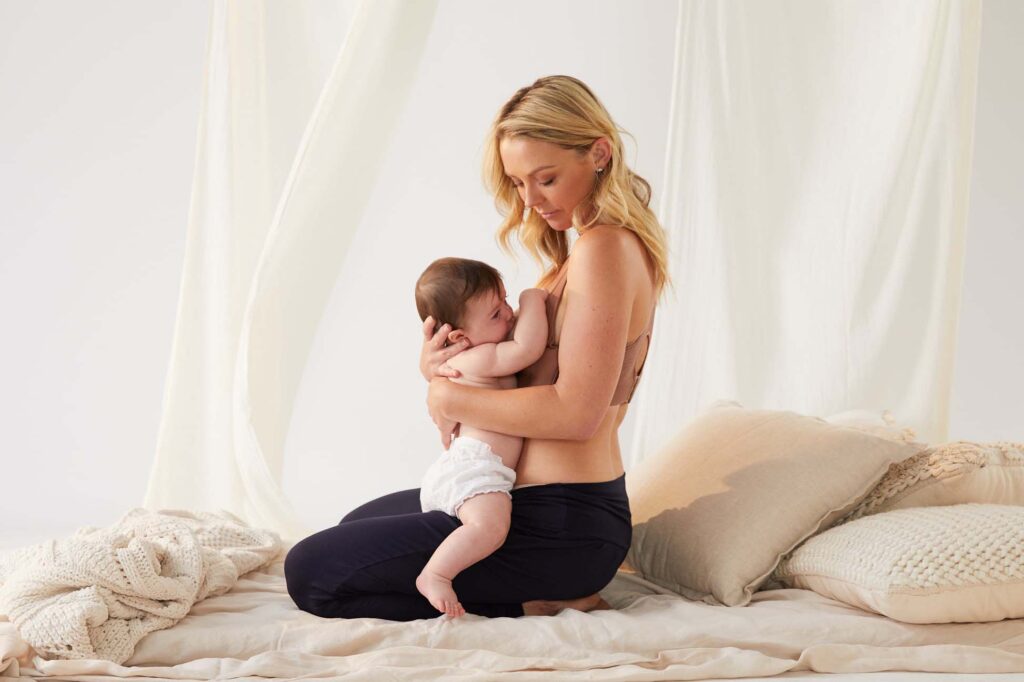sitting up breastfeeding position
