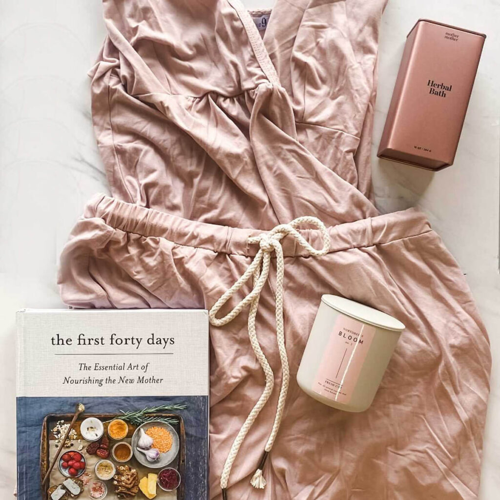 soothing recovery postpartum gift box - flatlay