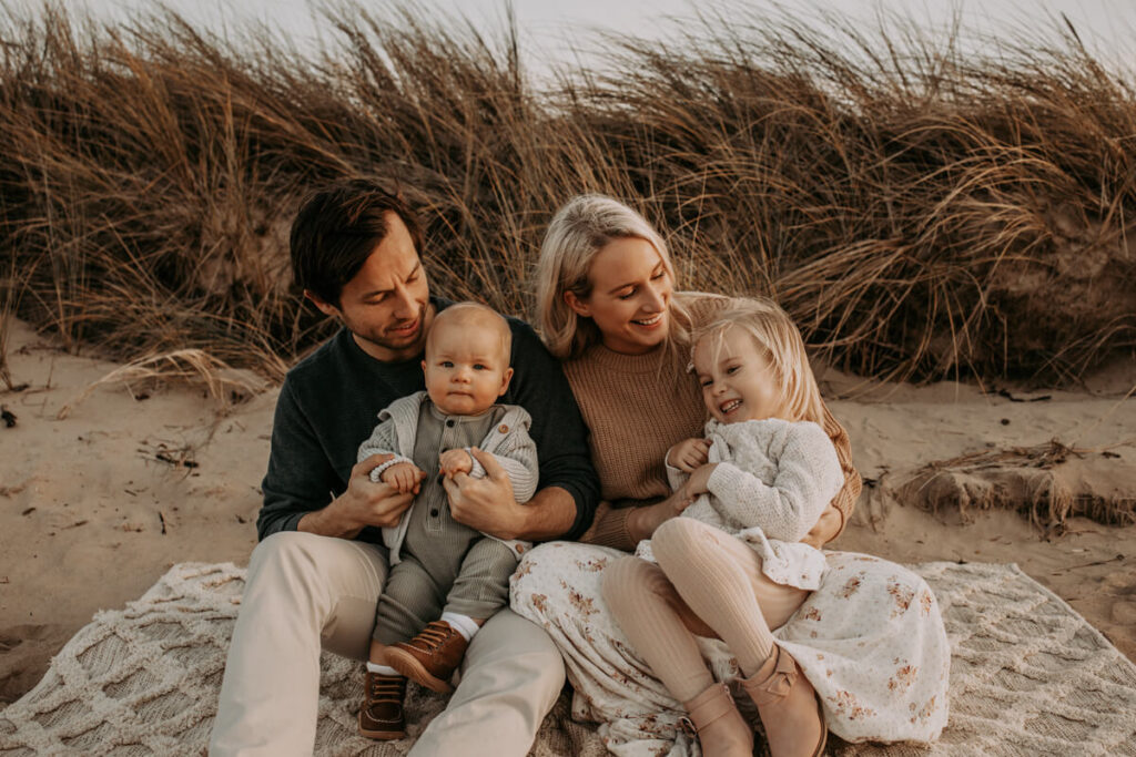 family stting in the field