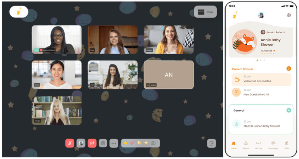 virtual baby shower app